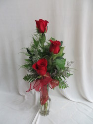Triple Rose Bud Vase from Carter's Flower Shop in Farmville, VA