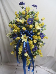 Blue and Yellow Spray from Carter's Flower Shop in Farmville, VA