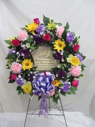 Wreath with Mother Stone from Carter's Flower Shop in Farmville, VA
