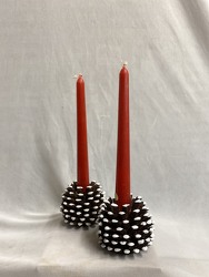 Pine Cone Candle Holders from Carter's Flower Shop in Farmville, VA