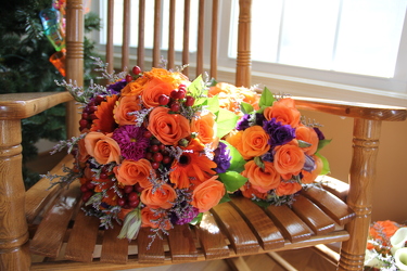 Bridal Bouquet Peachy 3 from Carter's Flower Shop in Farmville, VA