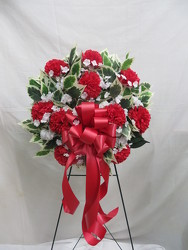 Silk Carnation Wreath from Carter's Flower Shop in Farmville, VA
