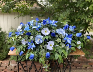 Blue Casket Topper from Carter's Flower Shop in Farmville, VA