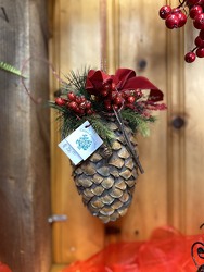 Hanging Pine cone  from Carter's Flower Shop in Farmville, VA
