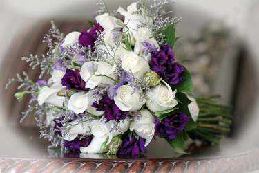 Bridal Bouquet Purple and White from Carter's Flower Shop in Farmville, VA